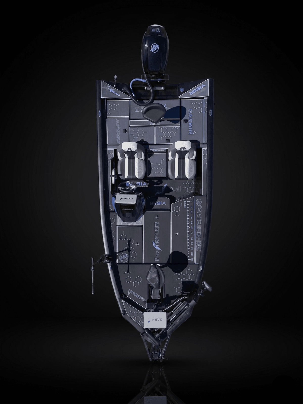 Bass boat, teinte Bleu