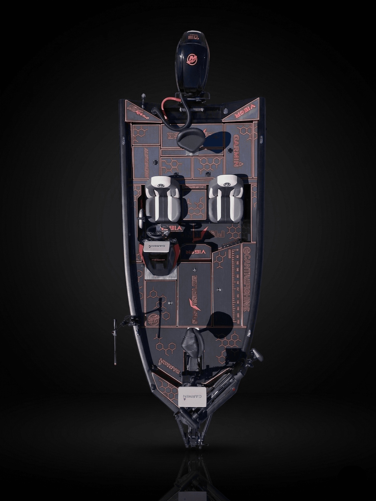 Bass boat, teinte Rouge