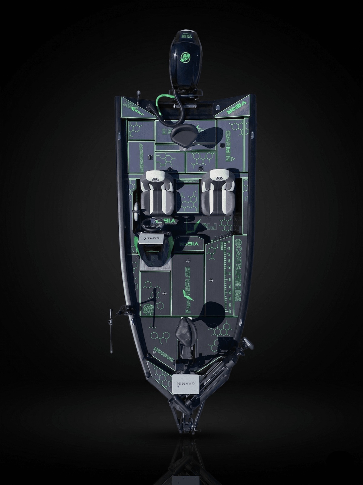 Bass boat, teinte Vert